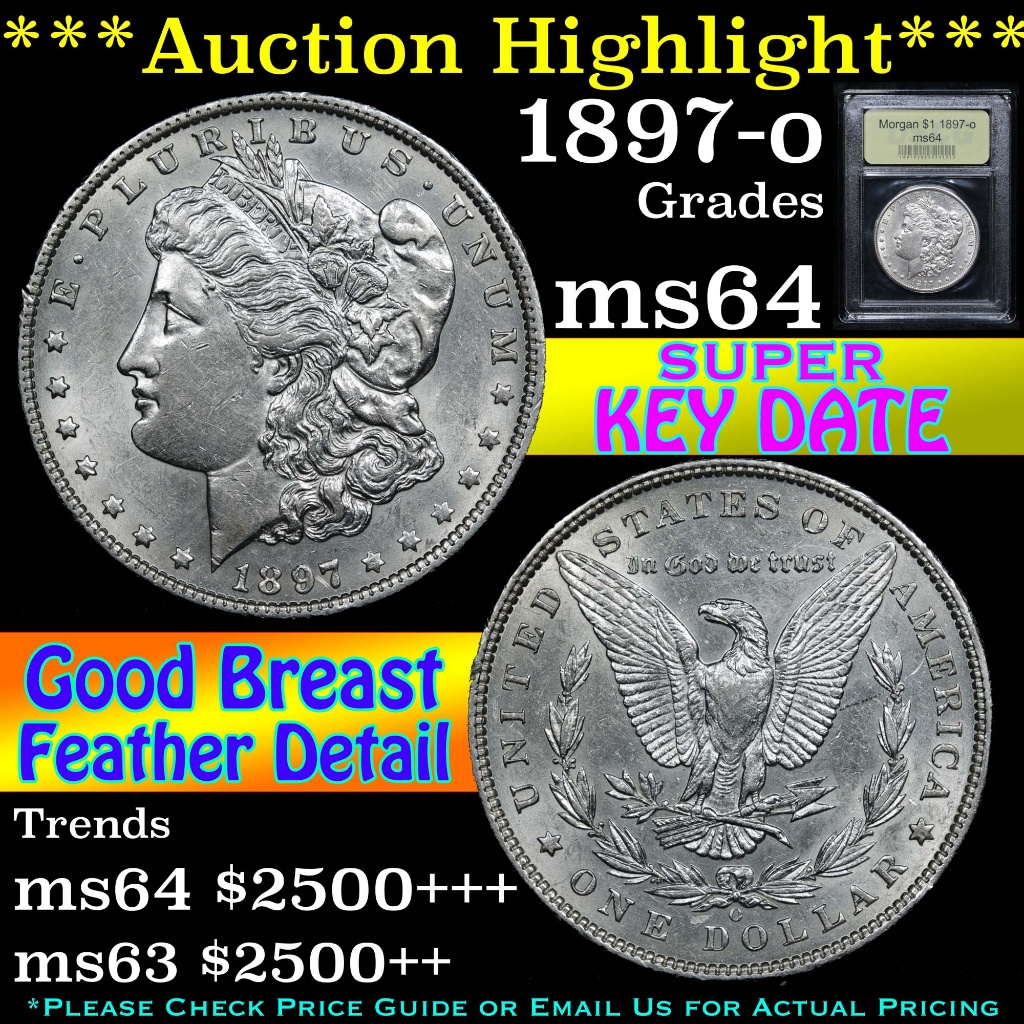 ***Auction Highlight*** 1897-o Morgan Dollar $1 Graded Choice Unc By USCG (fc)