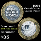 Casino Token with .6 Oz. of Silver in the center 1994 Grand Casino Silver Casino Token