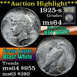 ***Auction Highlight*** 1925-s Peace Dollar $1 Graded Choice Unc By USCG (fc)