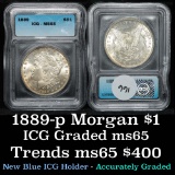 1889-p Morgan Dollar $1 Graded ms65 By ICG (fc)
