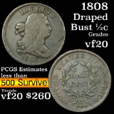 1808 Draped Bust Half Cent 1/2c Grades vf, very fine (fc)