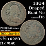 1804 Draped Bust Half Cent 1/2c Grades f+