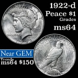 1922-d Peace Dollar $1 Grades Choice Unc