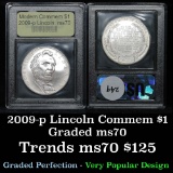2009 P Lincoln Bicentennial Modern Commem Dollar $1 Graded ms70, Perfection By USCG