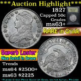 ***Auction Highlight*** 1827 Capped Bust Half Dollar 50c Graded Select+ Unc By USCG (fc)