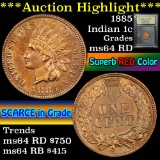 ***Auction Highlight*** 1885 Indian Cent 1c Graded Choice Unc RD By USCG (fc)