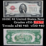 1928C $2 Red Seal United States Note Grades vf++