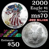 2000 Painted Silver Authentic US Eagle 1 oz .999 Silver