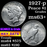 1927-p Peace Dollar $1 Grades Select+ Unc (fc)