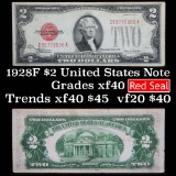 1928F $2 Red Seal United States Note Grades xf