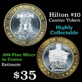 Casino Token with .6 Oz. of Silver in the center Hilton Silver Casino Token