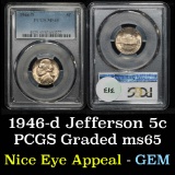 PCGS 1946-d Jefferson Nickel 5c Graded ms65 By PCGS