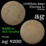 1795 Plain Edge Flowing Hair large cent 1c Grades ag (fc)
