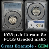 PCGS 1975-p Jefferson Nickel 5c Graded ms65 By PCGS