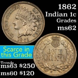 1862 Indian Cent 1c Grades Select Unc