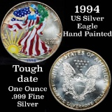 1994 Painted Silver Authentic US Eagle 1 oz .999 Silver