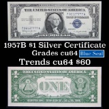 1957B $1 Blue Seal Silver Certificate Grades Gem++ CU