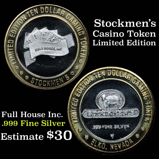 Casino Token with .6 Oz. of Silver in the center