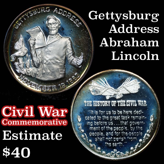 Gettysburg Address Limited Edition Lincoln Mint silver .825 oz. .999 fine silver