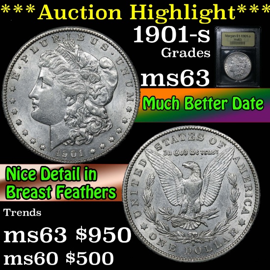 ***Auction Highlight*** 1901-s Morgan Dollar $1 Graded Select Unc by USCG (fc)