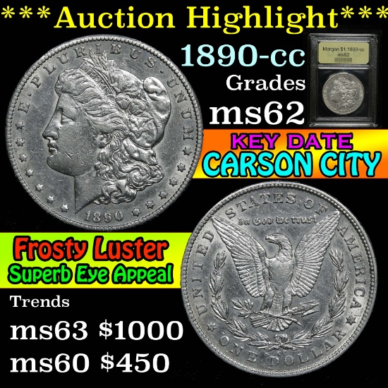 ***Auction Highlight*** 1890-cc Morgan Dollar $1 Graded Select Unc By USCG (fc)