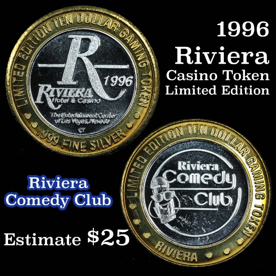 Riviera Hotel Casino Token with .6 Oz. of Silver in the center