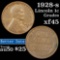 1928-s Lincoln Cent 1c Grades xf+