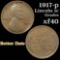 1917-p Lincoln Cent 1c Grades xf