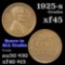 1925-s Lincoln Cent 1c Grades xf+