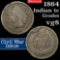 1864 Bronze Indian Cent 1c Grades vg, very good