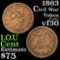 1863 I.O.u 1 cent Civil War Token 1c Grades vf++