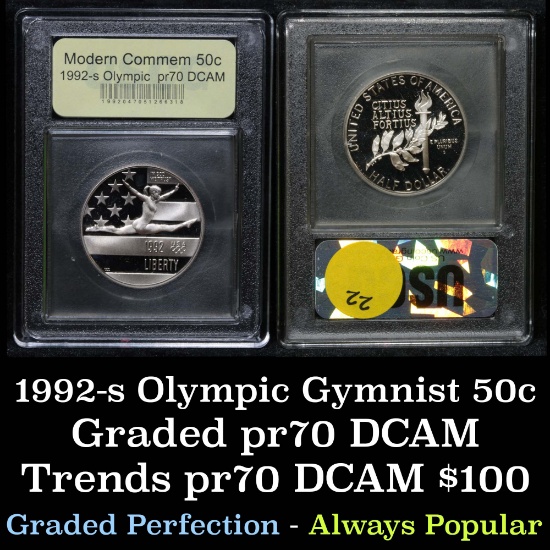1992-s Olympic Modern Commem Half Dollar 50c Graded GEM++ Proof Deep Cameo By USCG