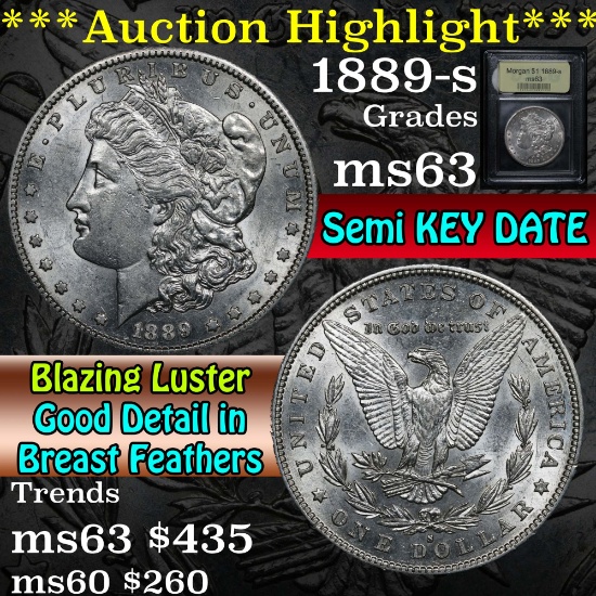 ***Auction Highlight*** 1889-s Morgan Dollar $1 Graded Select Unc By USCG (fc)