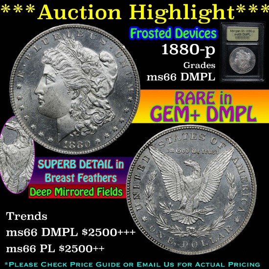 ***Auction Highlight*** 1880-p Morgan Dollar $1 Graded GEM+ UNC DMPL By USCG (fc)