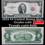 1953 $2 Red Seal United States Note Grades Choice CU