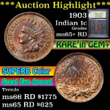 ***Auction Highlight*** 1903 Indian Cent 1c Graded Gem+ Unc RD By USCG (fc)