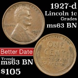 1927-d Lincoln Cent 1c Grades Select Unc BN