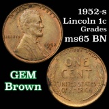 1952-s Lincoln Cent 1c Grades GEM Unc BN