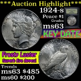 ***Auction Highlight*** 1924-s Peace Dollar $1 Graded Select Unc By USCG (fc)