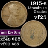 1915-s Lincoln Cent 1c Grades vf+