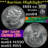 ***Auction Highlight*** 1891-cc Morgan Dollar $1 Graded Choice Unc By USCG (fc)