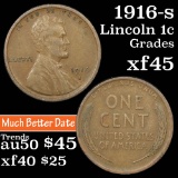 1916-s Lincoln Cent 1c Grades xf+