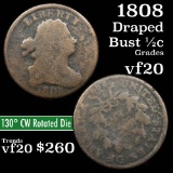 1808 Draped Bust Half Cent 1/2c Grades f+
