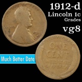 1912-d Lincoln Cent 1c Grades vg, very good