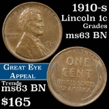 1910-s Lincoln Cent 1c Grades Select Unc BN