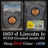PCGS 1957-d Lincoln Cent 1c Graded ms65 RD By PCGS