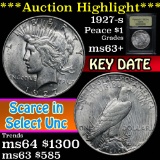***Auction Highlight*** 1927-s Peace Dollar $1 Graded Select+ Unc By USCG (fc)