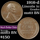 1916-d Lincoln Cent 1c Grades Select Unc BN