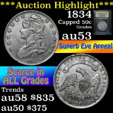 ***Auction Highlight*** 1834 Capped Bust Half Dollar 50c Graded Select AU By USCG (fc)