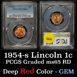 PCGS 1954-s Lincoln Cent 1c Graded ms65 RD By PCGS